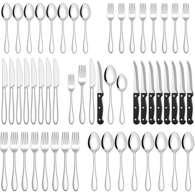 Besteck Set 36-tlg Edelstahl 6 Personen Steakmesser Gabel Löffel spülmaschine...