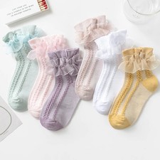 1-15Years Kids Girls Socks Frilly Lace Tutu Baby Cotton Children's Dance