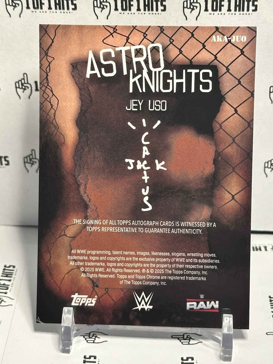 2025 Topps Chrome WWE X Cactus Jack Jey Uso On Card AUTO Astro