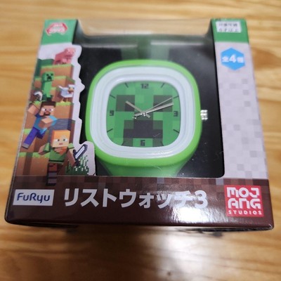 Minecraft Creeper Uhr Grün FuRyu Limitiert Armbanduhr Quadratisches Zifferbla...