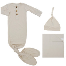 Newborn Baby Bundle  Knotted Gown  Hat  Blanket  Perfect Shower Gift