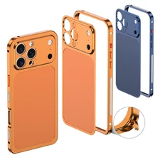 Metal Frame + Alloy Cover Case For iPhone 16 15 14 13 Pro Max Turn to 17 Pro Max
