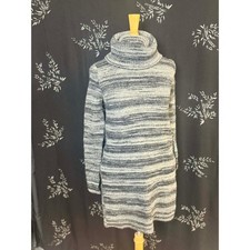 Mango Casual Sportswear Grey Space Dye Cowl Neck Sweater Dress Wool Blend XS