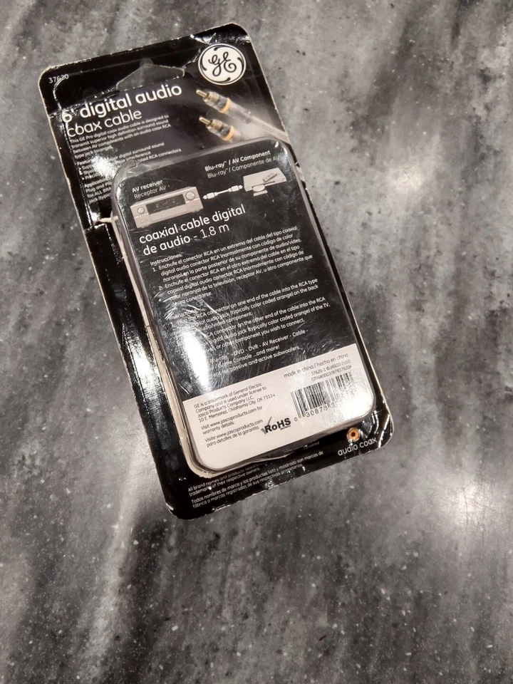 GE PRO 6ft Audio Coax Digital Cable Subwoofer Heavy Duty Cable Gold SEALED - Image 3 of 4