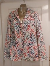 Barbara Lebek Lightweight Multi Coloured Animal Print Jacket. Uk 18