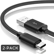 For Samsung Galaxy A21 Charger 2 Pack 6FT USB Type C Fast Charging Cable Nylon 