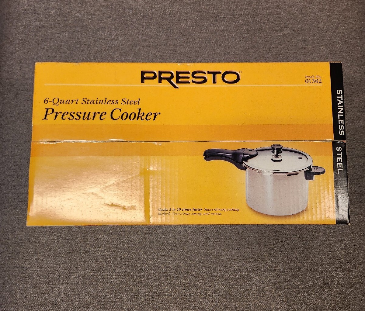 PRESTO 6 Quart Stainless Steel Stovetop Pressure Cooker #01362 NIB NEW