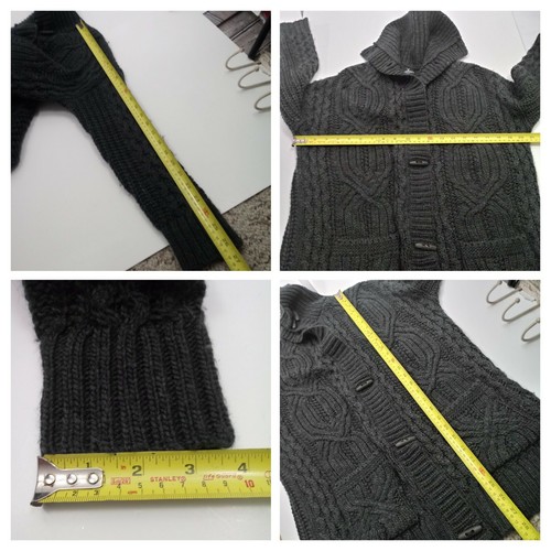 American Eagle Cardigan XS Gray Oversized Button Up Long Sleeve Versatile Neck - Picture 11 of 13