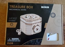 Rokr 3d Wooden Puzzle Treasure Box Mechanical Gears LK502 