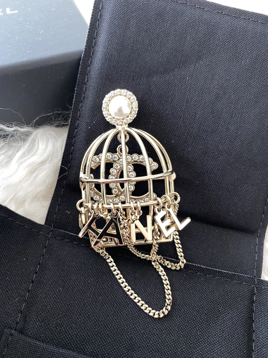 Chanel birdcage brooch deals