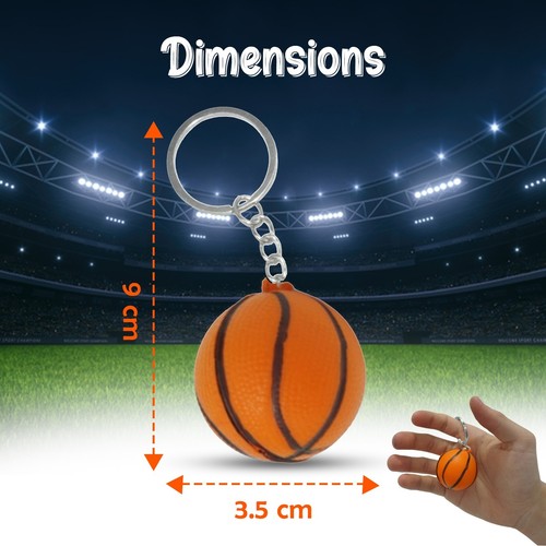 9cm Foam Sponge Basketball/Football/Baseball/Tennis Keyring/Keychain,Kids Gift - Picture 44 of 49