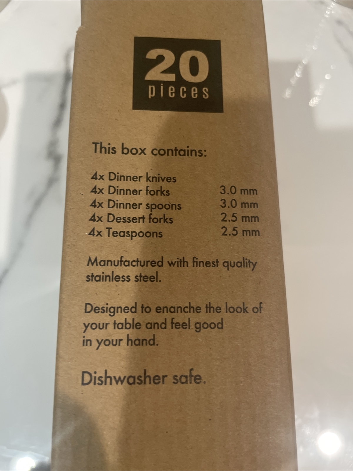 Brandani Botero Hotel Collection Steel 20 Pc Flatware Set. Made In