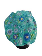 Bouffant surgical scrub hat cap women winter Christmas frozen flowers snowflake
