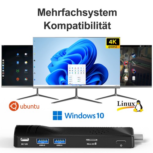 Lüfterloser Mini PC Stick Windows 10 Pro Intel N4200 4GB RAM 64GB Micro Computer - Bild 7 von 7