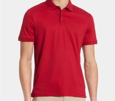  132 Calvin Klein Mens Regular-Fit Red Short-Sleeve Polo Shirt S REPAIRED 