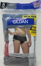 Gildan Men's Cotton Soft Comfort Support Briefs Underwear 5-Pack, Assorted, 2XL