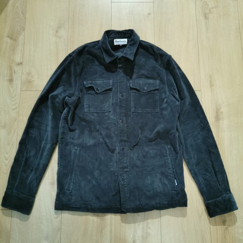 Barbour Overshirt Mens M Medium Black Shirt Corduroy Cord Shacket Button