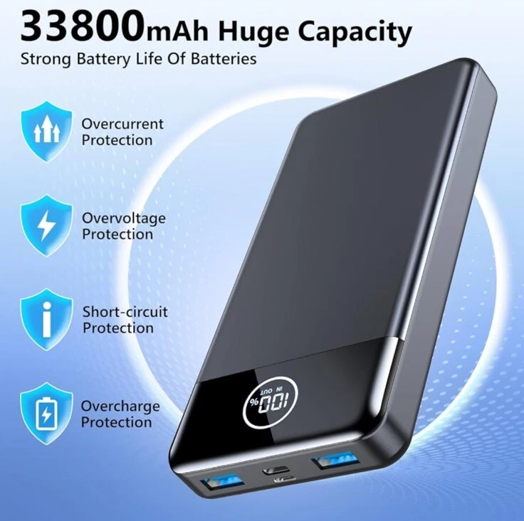 Power Bank 33800mAh Charging Portable External Battery Backup For Cell Phone Power Bank 33800mAh Charging Portable External Battery Backup For Cell Phone