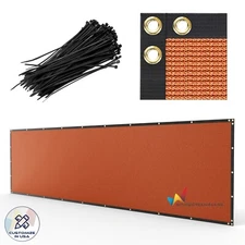 4FT Tall Fence Privacy Screen Garden Yard 240GSM Windscreen Mesh Cover Orange