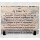 Dad My Hero Photo On Slate Rock 7.9” X 5.9” Stone Plaque