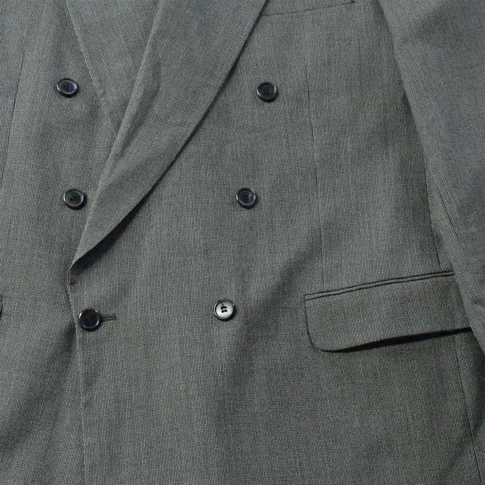 De Colección Cricketeer 46L Gris Doble Pecho Pico Solapa Hombres Traje Chaqueta Abrigo Deportivo Foto 3 de 4