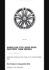 CADILLAC CT4 2020-2024 FACTORY OEM WHEEL