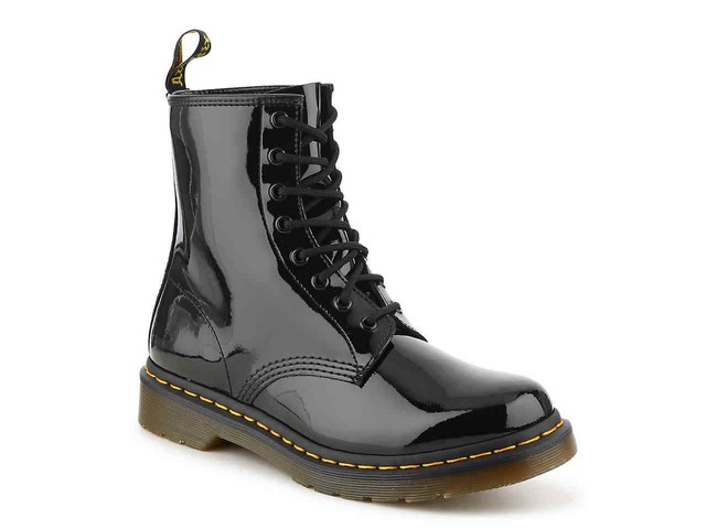 black 1460 8 eye patent boots