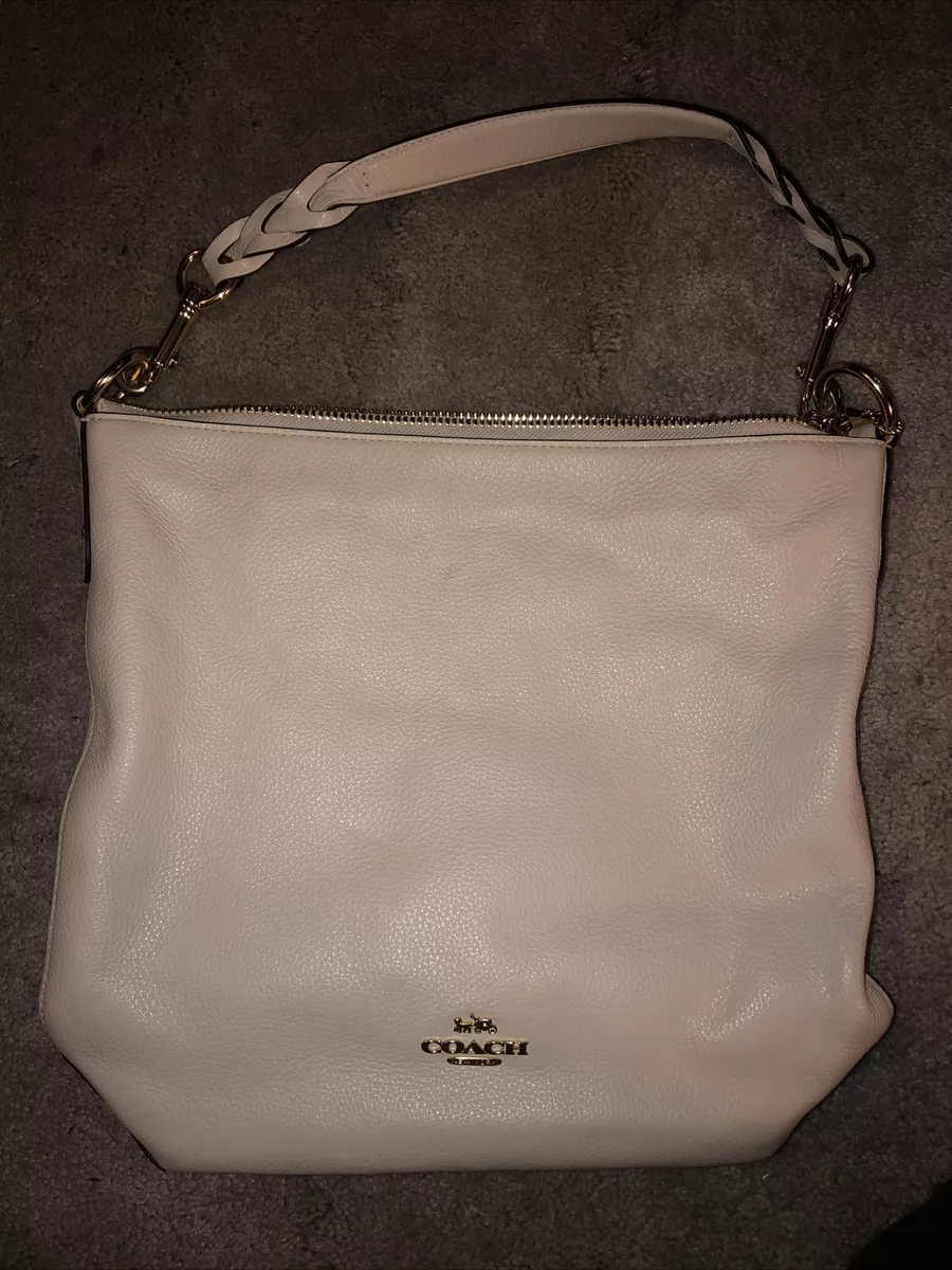 Coach Abby Duffle Chalk Soft Pebbled Leather Shoulder Bag Pre