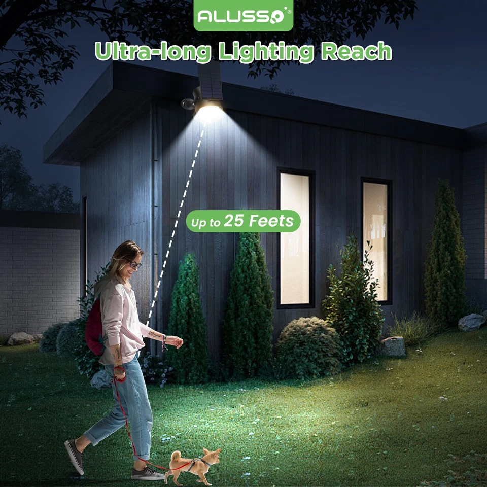 ALUSSO Solar Spot Lights Outdoor Motion Sensor 3CCT Super Bright Spot Lights US - Image 2 of 4