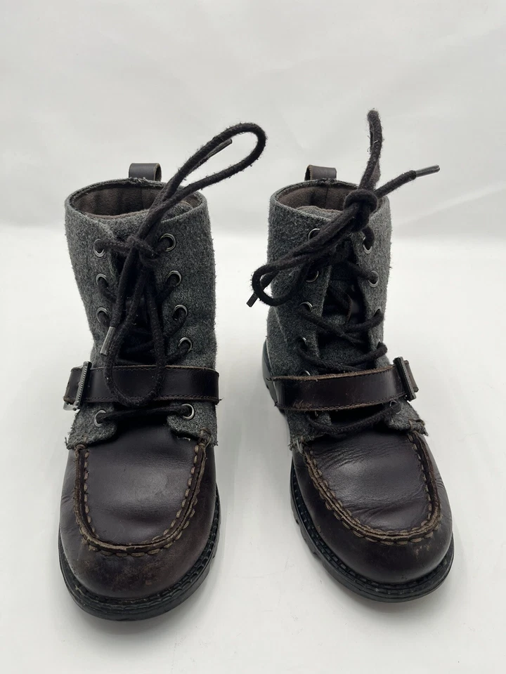 Botas Polo Ranger Ralph Lauren 991363 Marrom Infantil Tamanho 12.5 - Imagem 2 de 4