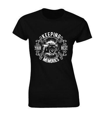 KEEPING YOUR BEST MEMORIES DAMEN T-SHIRT FOTOGRAF KAMERA DESIGN COOL TOP
