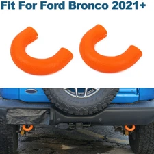TPE Rear Track Tow Hook Trailer Trim Cover Protection For Ford Bronco 21+ Orange