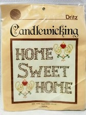 Candlewicking Needlework Complete Kit HOME SWEET HOME 1983 Dritz