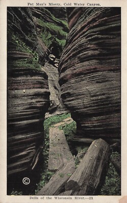 National Park Misery Canyon Rock Formation Cold Water Vtg Postcard G33