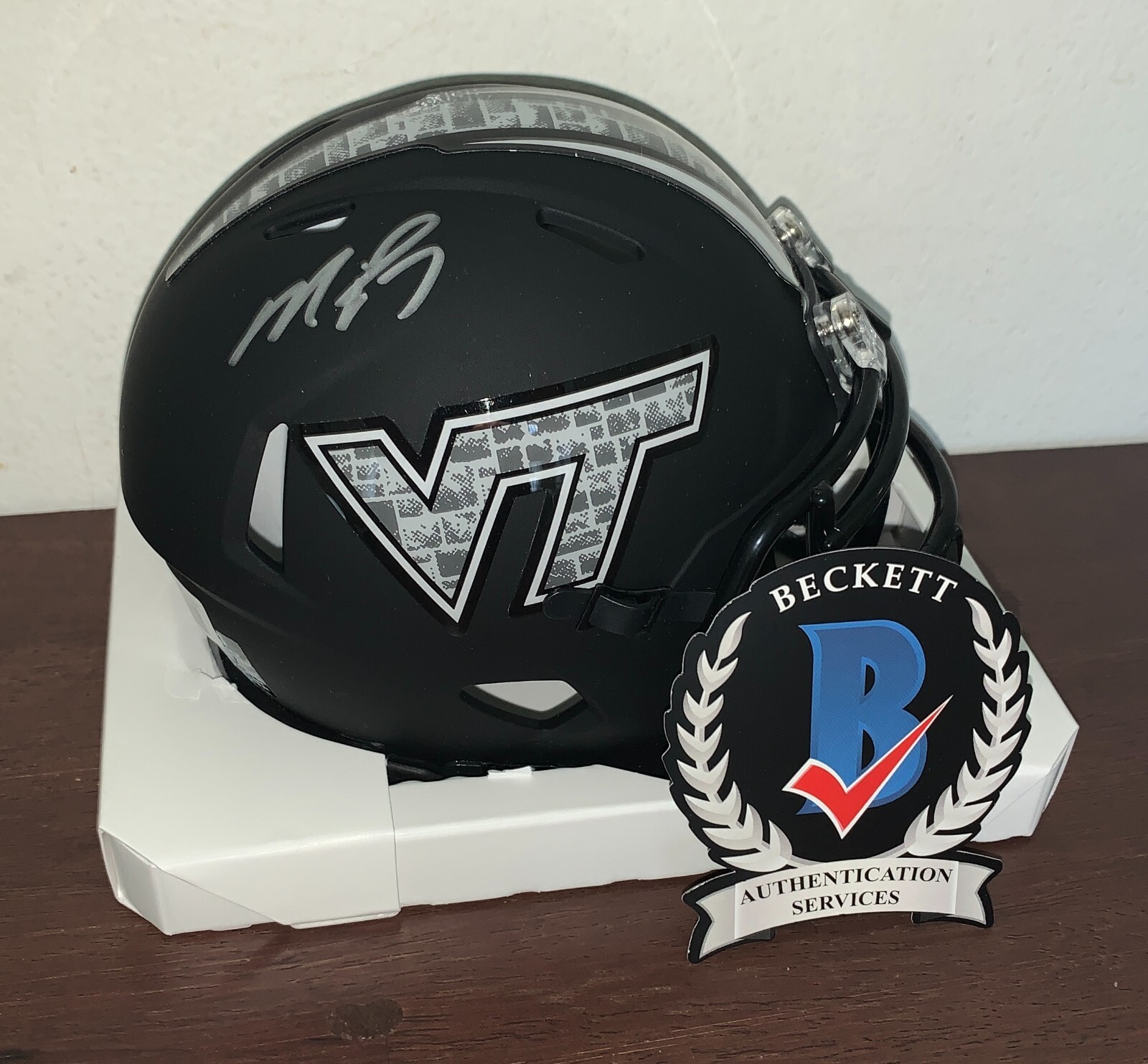 Michael Mike Vick Signed Autographed Virginia Tech Hokies Mini Helmet Beckett 