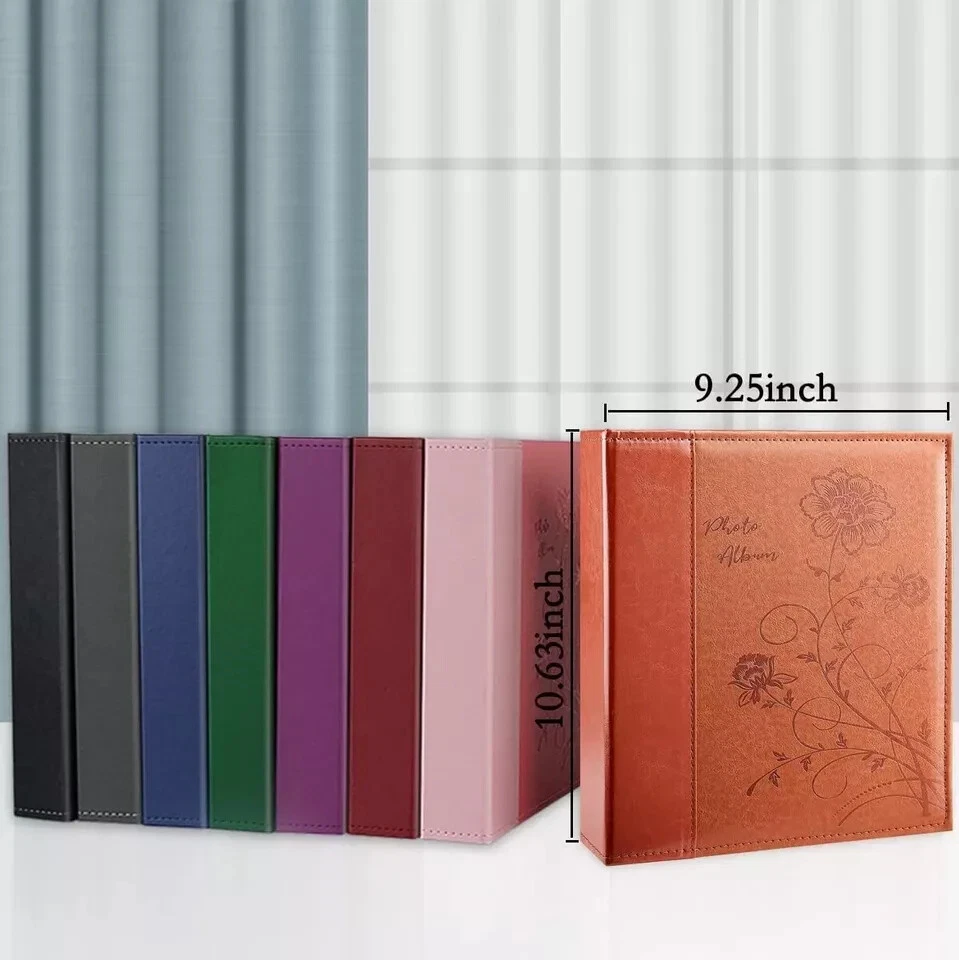 Álbum de Fotos 8X10 Páginas Transparentes Bolsillos Cubierta de Cuero Deslizable en Álbum de Fotos Soporte Foto 2 de 4