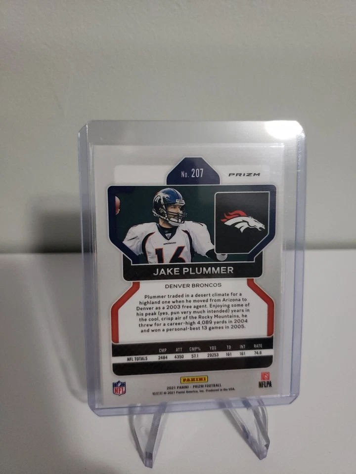 2021 Panini Prizm Black and White Checkerboard Jake Plummer #207 Denver Broncos - Image 2 of 2