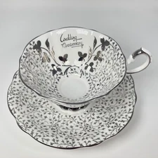 Vintage Queen Anne England Silver Wedding Anniversary Bone China Tea Cup Saucer