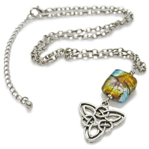 Reclaimed Treasures--Silver Tone Metal Celtic Knot Necklace By SoniaMcD - Picture 1 of 11