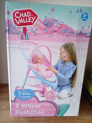 Chad Valley Babys To Love 3-Rollen-Kinderwagen Alter 3+ Jahre Neu in OVP BRANDNEU