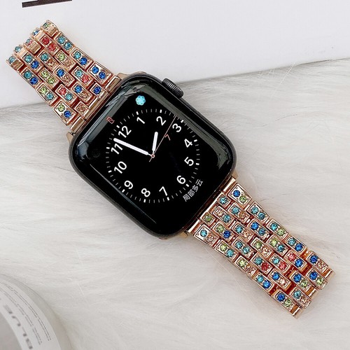 In metallo colorato fascia di diamanti per Apple Watch serie se 7 6 5 4 3  Orologio Cinturino | eBay