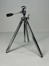 Vintage SUNSET Tabletop Telescoping Chrome Tripod Case Japan 11"-40" FREE SHIP