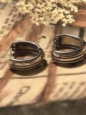 Silpada Fine Line Huggie Earrings .925 Sterling Silver New Snap fastener Was $70