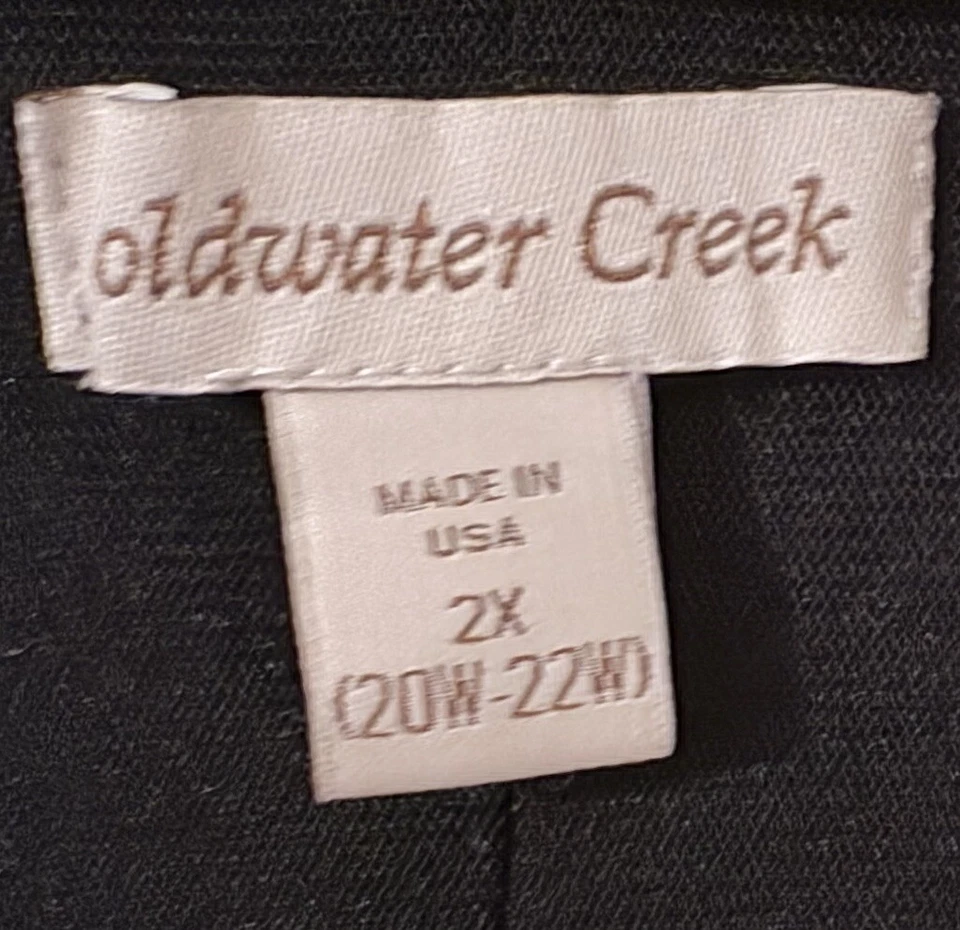 Camisa Top Coldwater Creek 2X Negra Púrpura Cuello en V Transparente Manga 3/4 Elastizada Foto 3 de 4