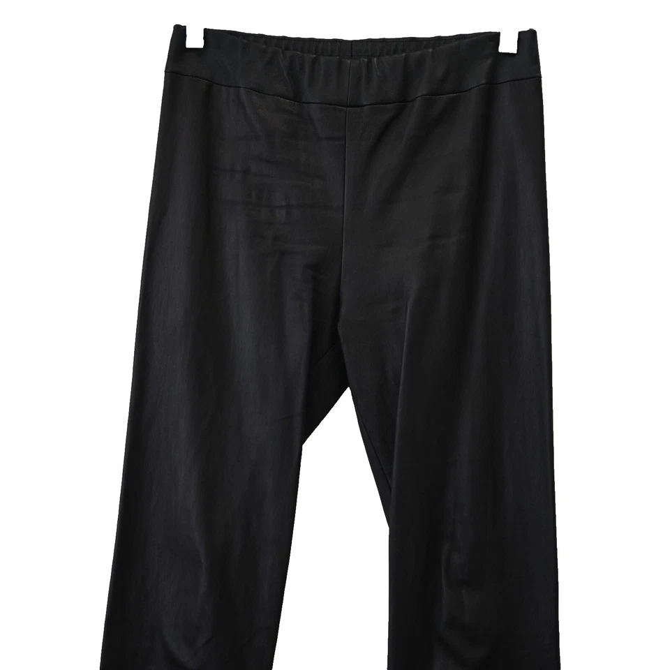 Leggings de cuero The Row medianos negros con cremallera al tobillo pierna recta pantalones Foto 2 de 4