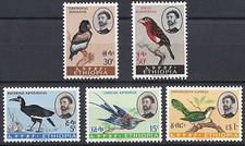 Ethiopia: 1962  Ethiopian Endemic Birds, Scott 386 - 390, MNH