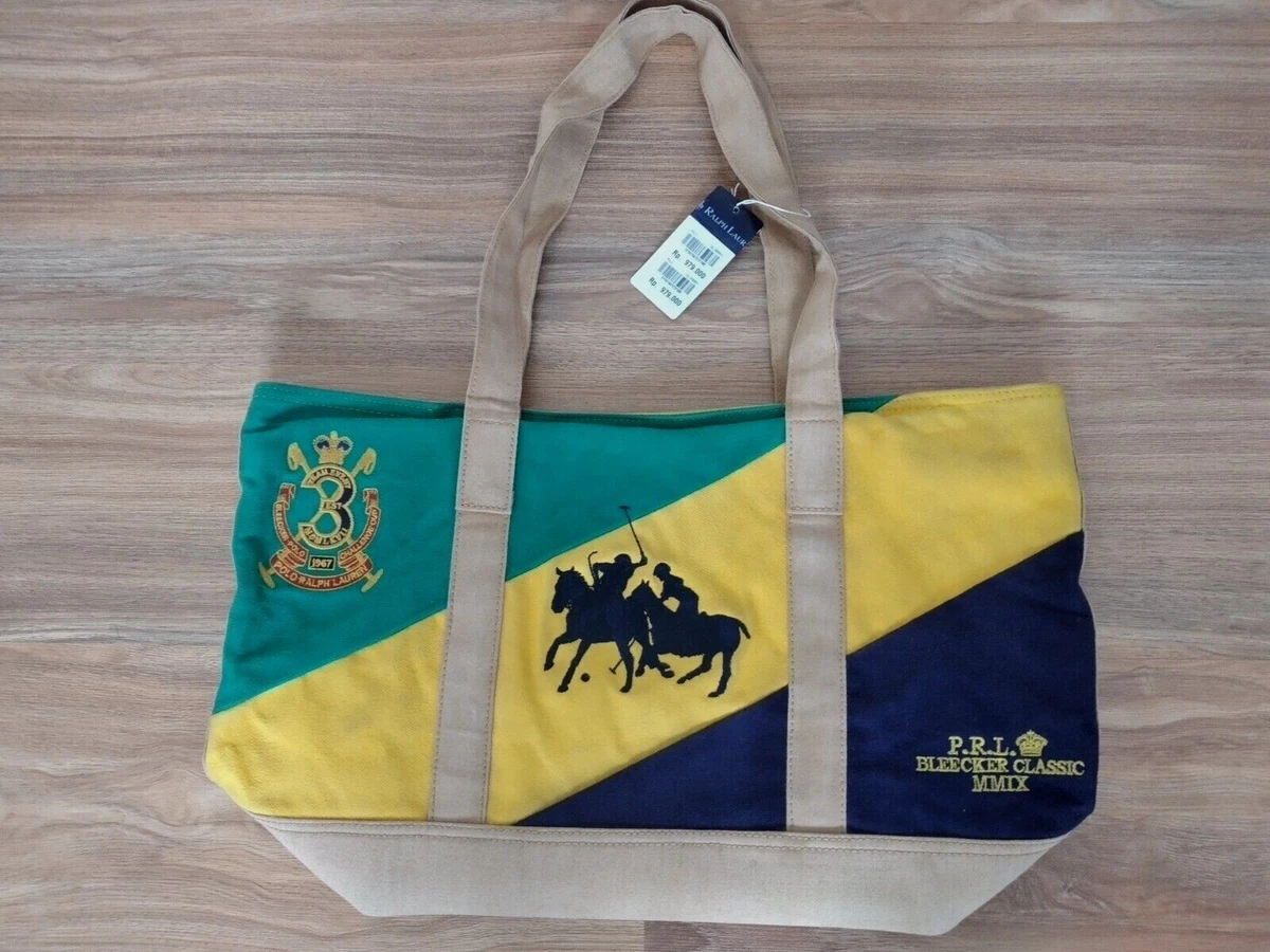 RARE POLO RALPH LAUREN Women s Bag Classic Colorblock Tote Bag Vintage Polo Bags