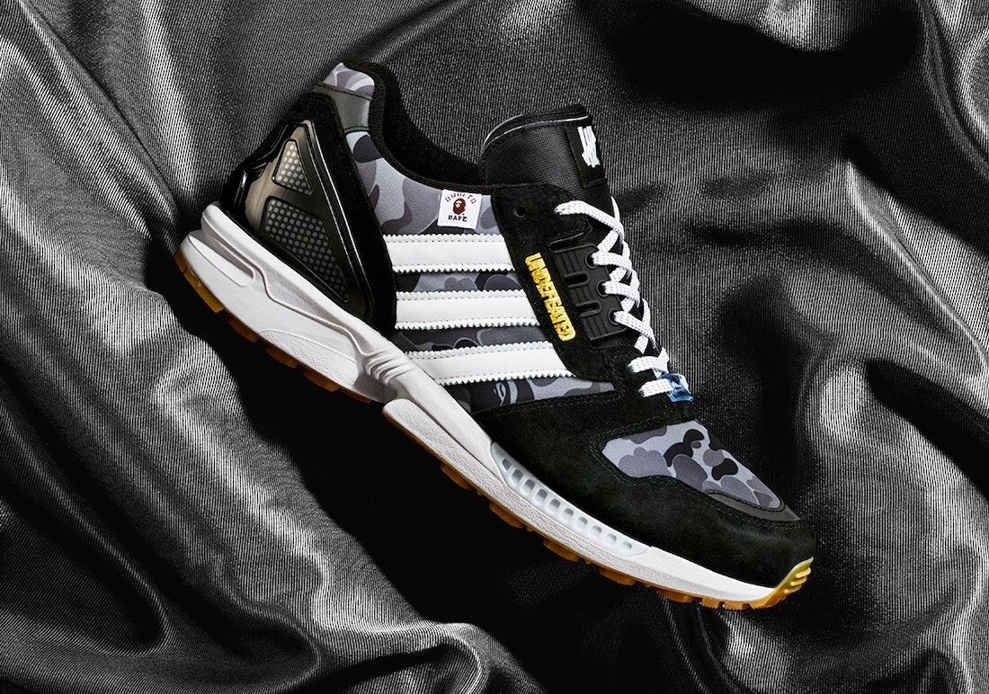 BAPE x Undefeated x adidas ZX 8000 Core Black/Footwear White BAPE x Undefeated x adidas ZX 8000 Core Black/Footwear White