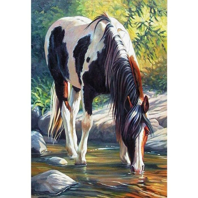 DIY 5D Diamond-Painting Art Craft Animals Horse Kits Art Embroidery