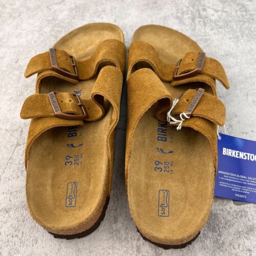 Birkenstock Arizona Mink Suede Leather Soft Footbed Sandals-Select Size - Picture 4 of 5